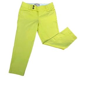 Banana Republic Sz:00 Lime Yellow Capri Womens Pants Beoken Zipper